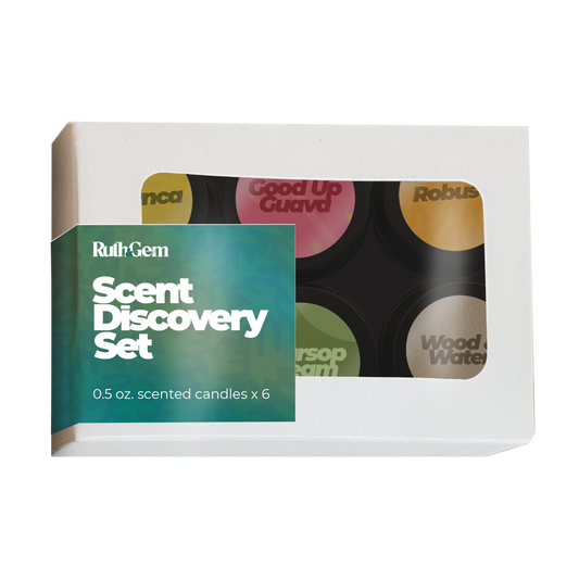Eco-friendly coconut wax candle scent discovery set  by Ruth & Gem Home Goods
