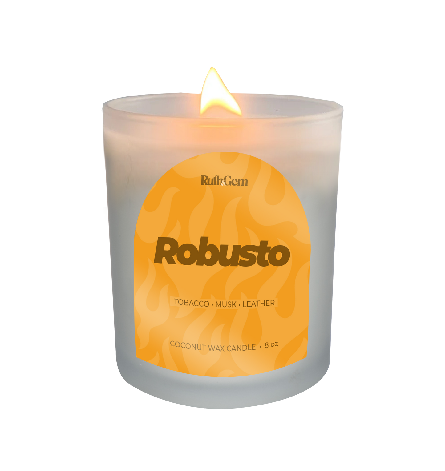 Eco-friendly coconut wax candle 8 oz. in Robusto scent by Ruth & Gem Home Goods
