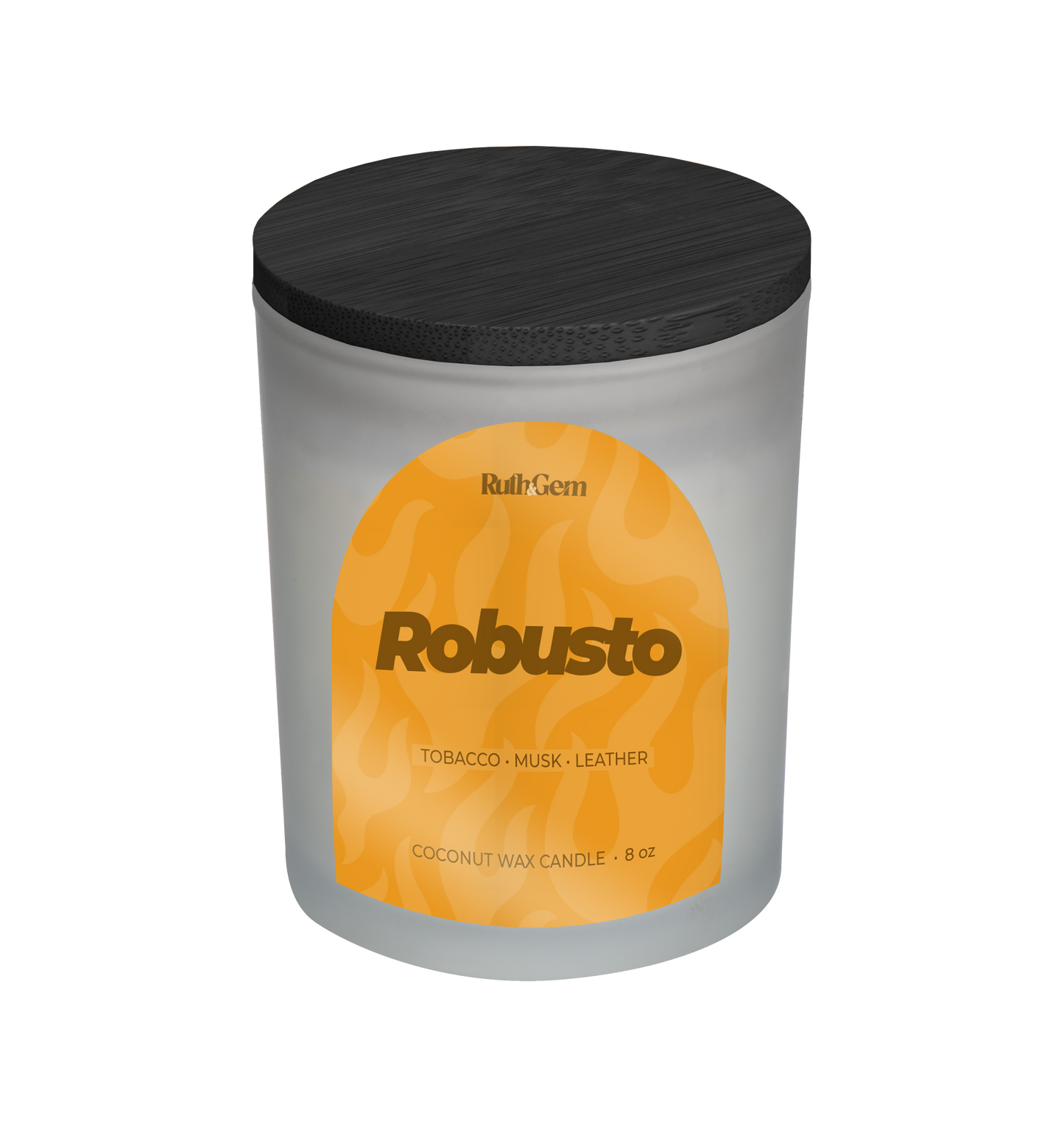 Eco-friendly coconut wax candle 8 oz. in Robusto scent by Ruth & Gem Home Goods