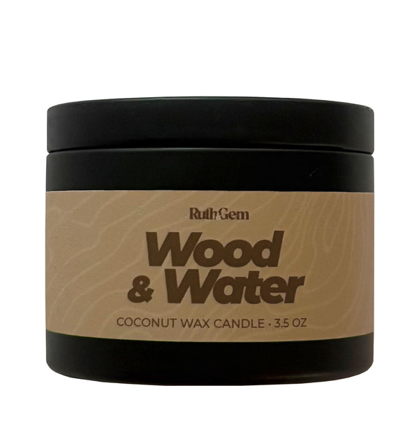 Wood & Water Candle Tin