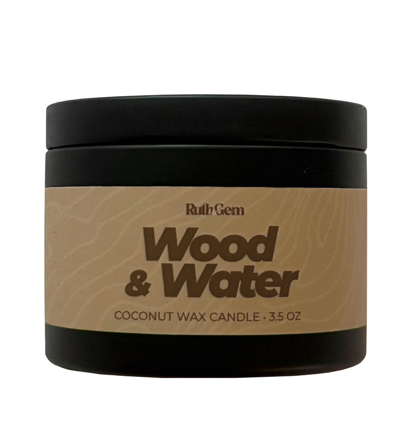 Wood & Water Candle Tin
