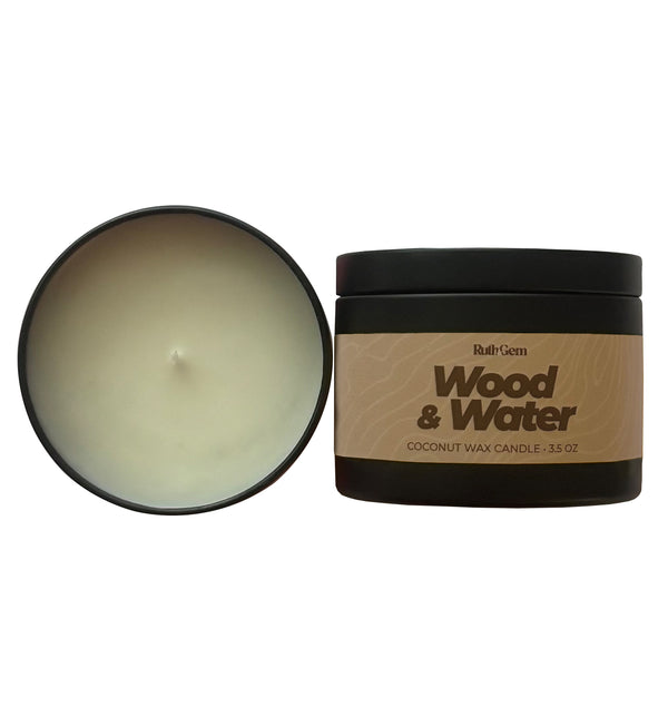Wood & Water Candle Tin
